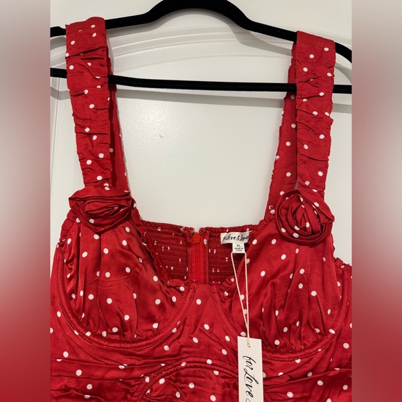 FOR LOVE & LEMONS WILLA MINI DRESS IN RED - Picture 9 of 10